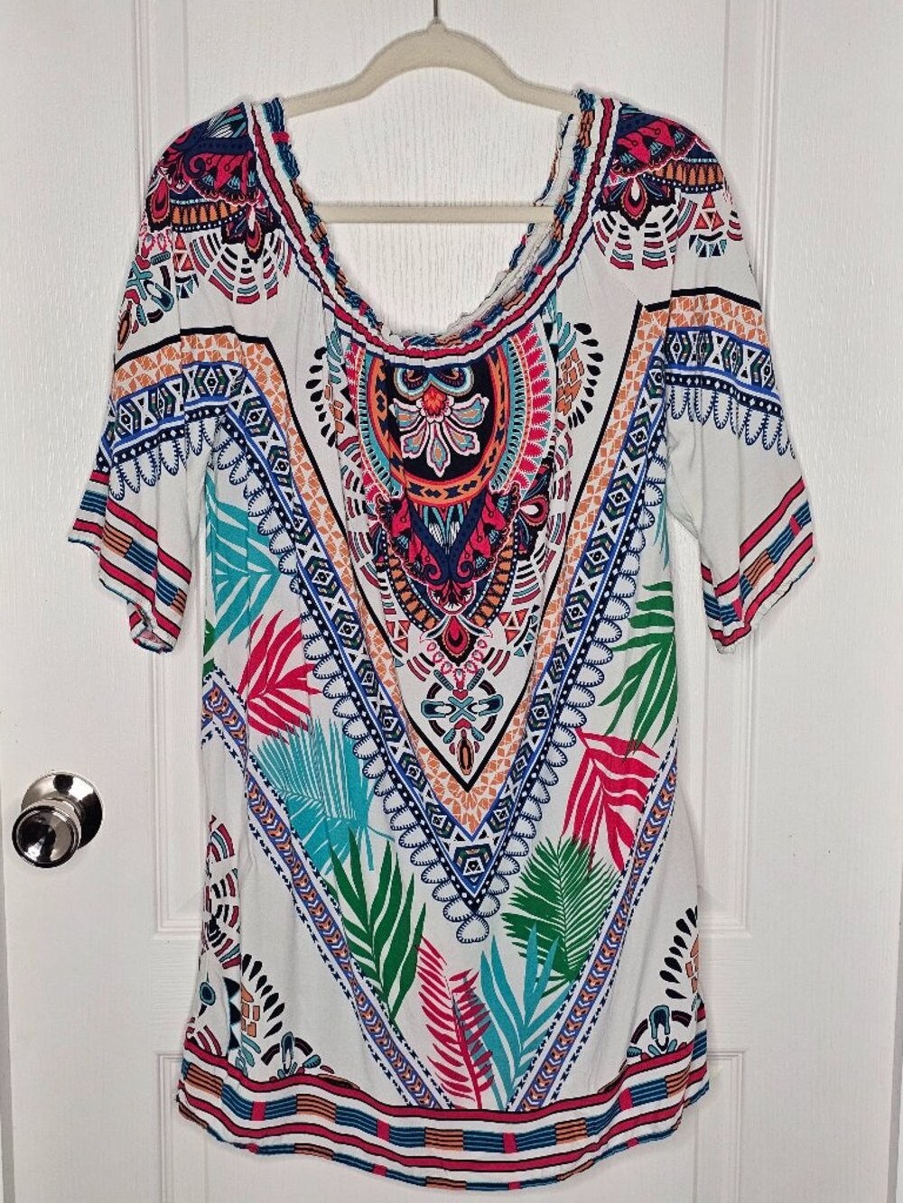 Flying Tomato Multicolor Boho Print Tunic Dress Size Large